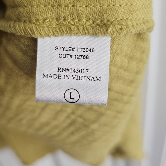 Ces-femme-total-bliss-linen-babydoll-blouse Color Mustard Yellow Size Large - Picture 3 of 10
